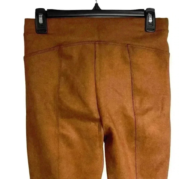 SPANX Faux Suede Leggings High Rise Rich Caramel Size Medium - Picture 9 of 12